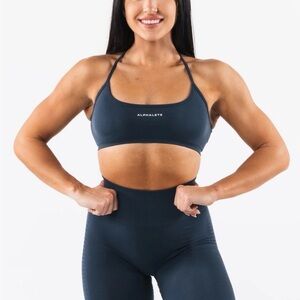 Alphalete Amplify Open Back Bra - "anchor" blue - S